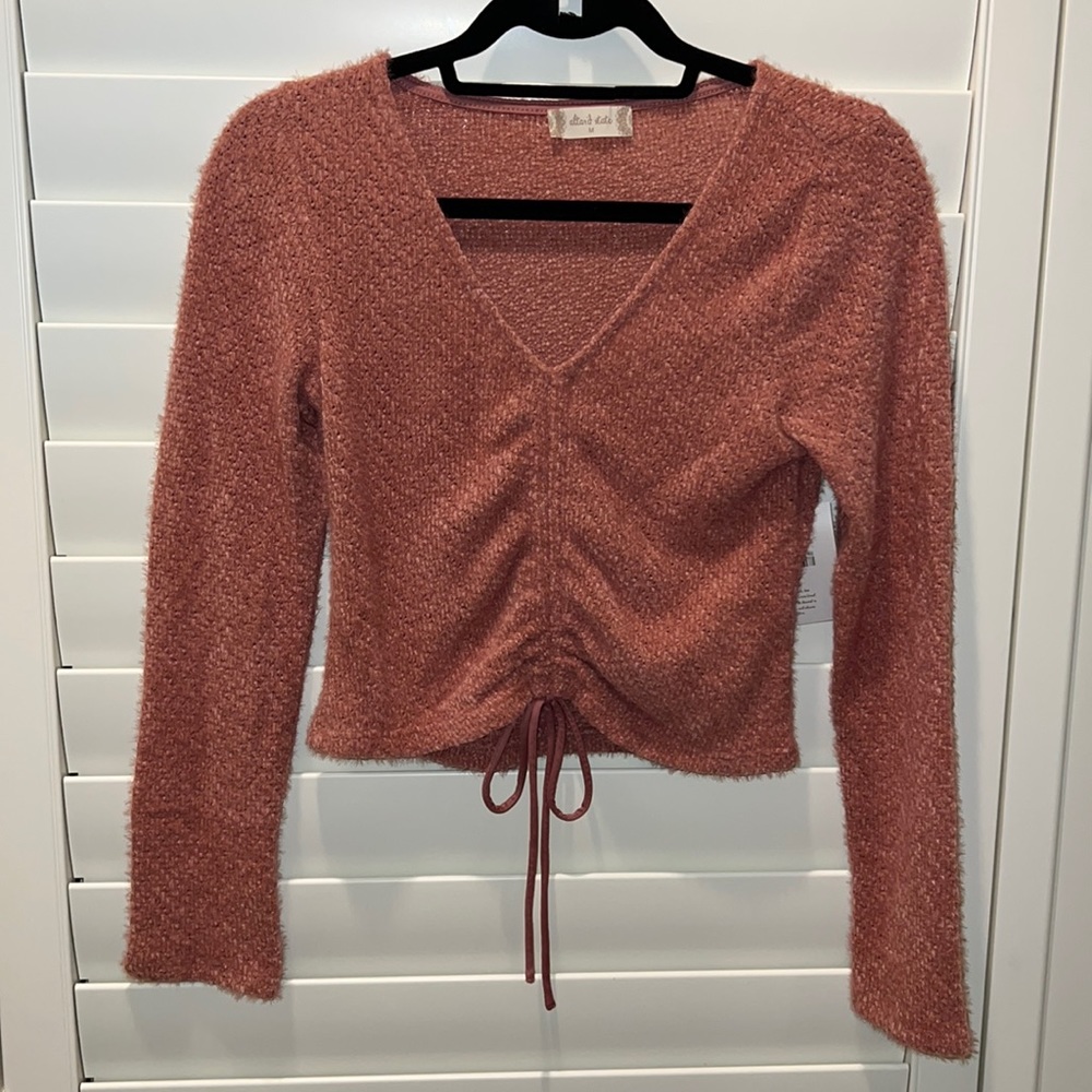 Soft Burnt Pink Crop Sweater